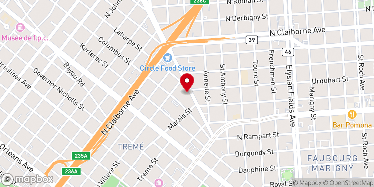 Map showing location of Tabernacle of Christ Church