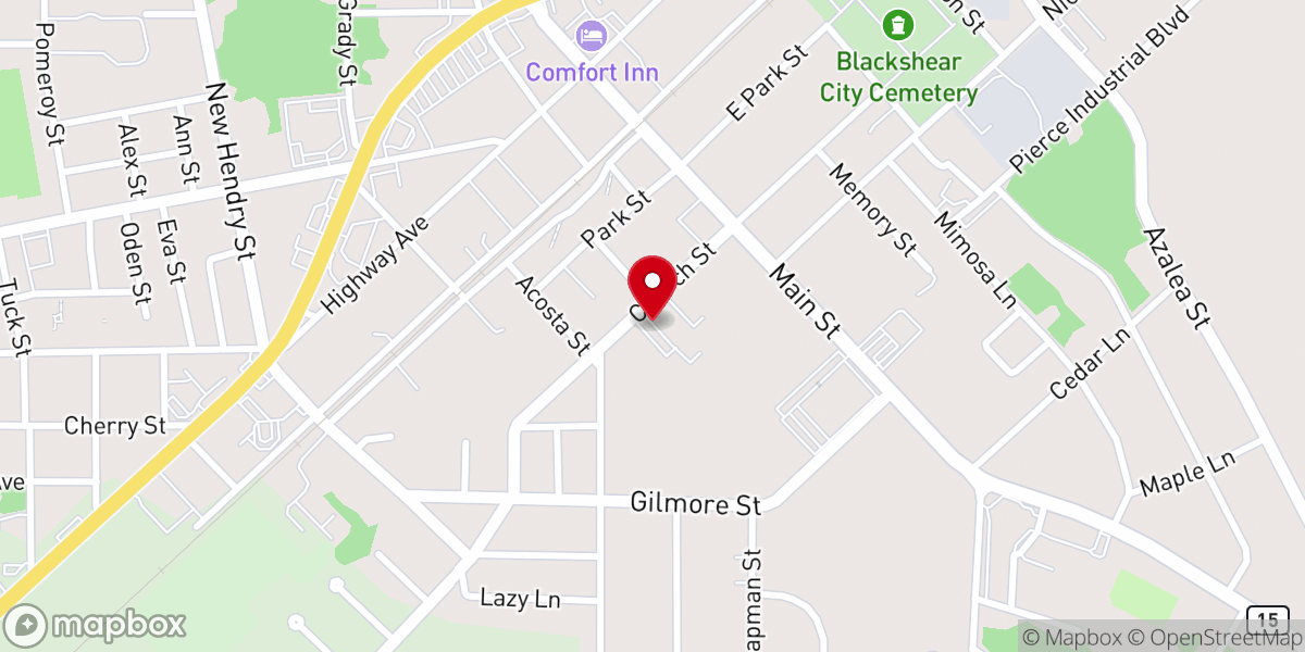 Map showing location of First United Methodist Church