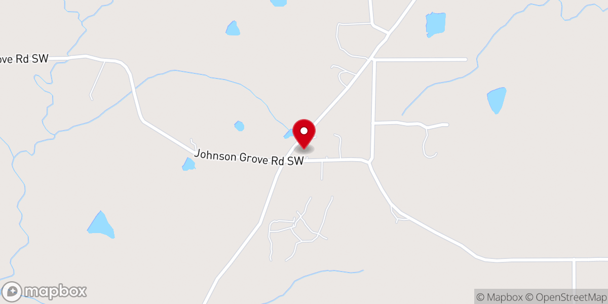 Map showing location of Johnson Grove Church of Christ