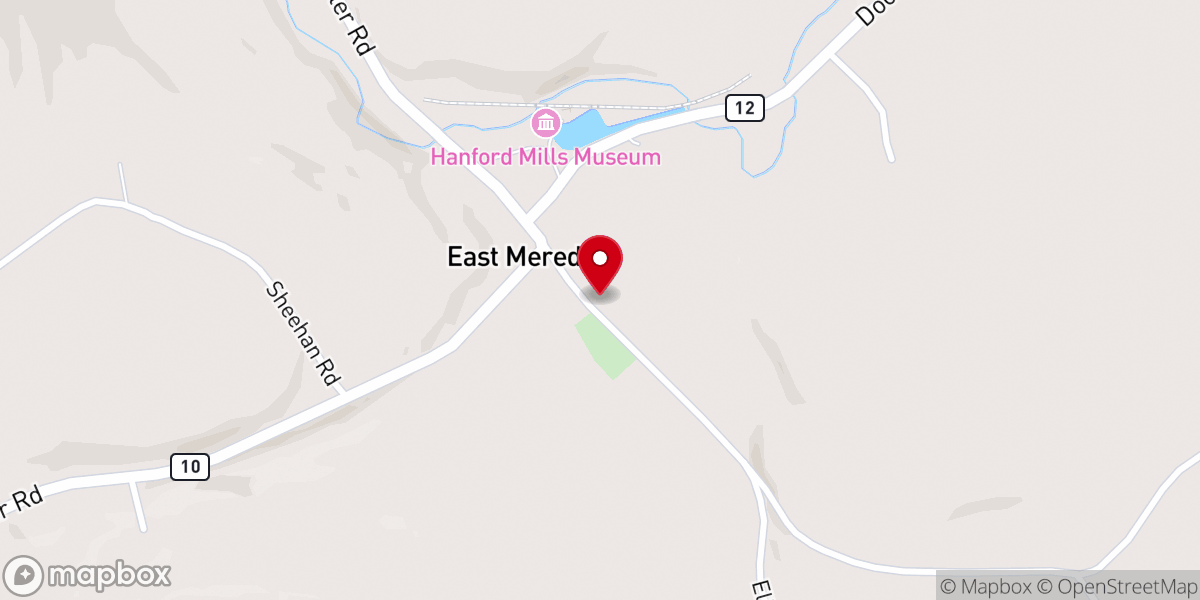 Map showing location of East Meredith Presbyterian Ch