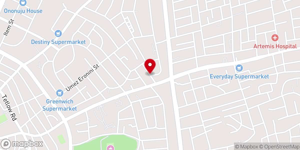 Map showing location of St. Peter's Church, Ezioha