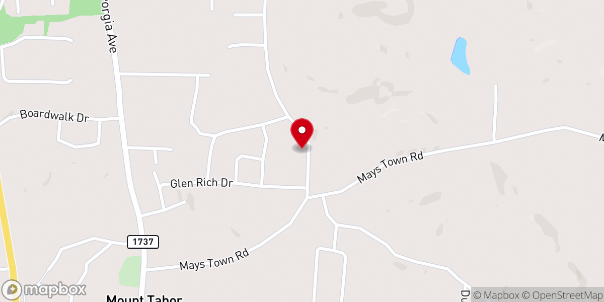 Map showing location of South Side Missionary Baptist Church