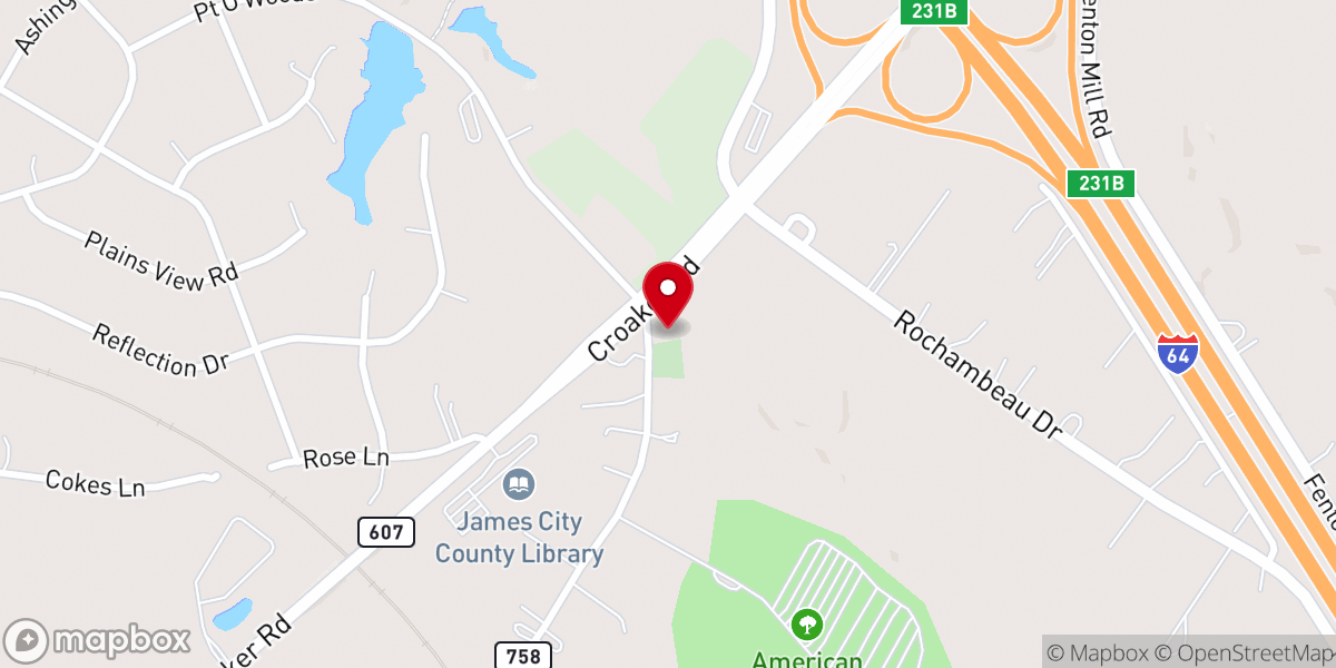 Map showing location of Williamsburg Mennonite Church