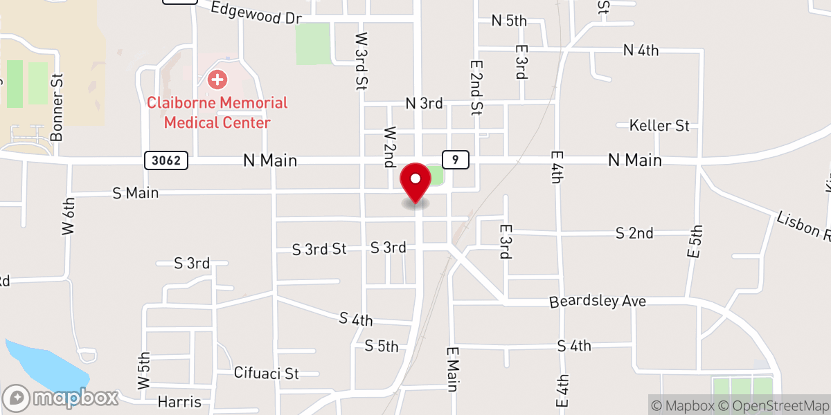 Map showing location of Main Street Homer