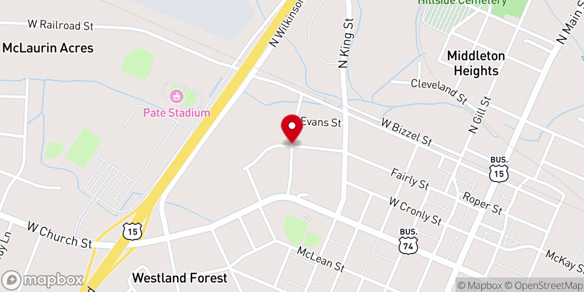 Map showing location of New Beginning Faith Tabernacle
