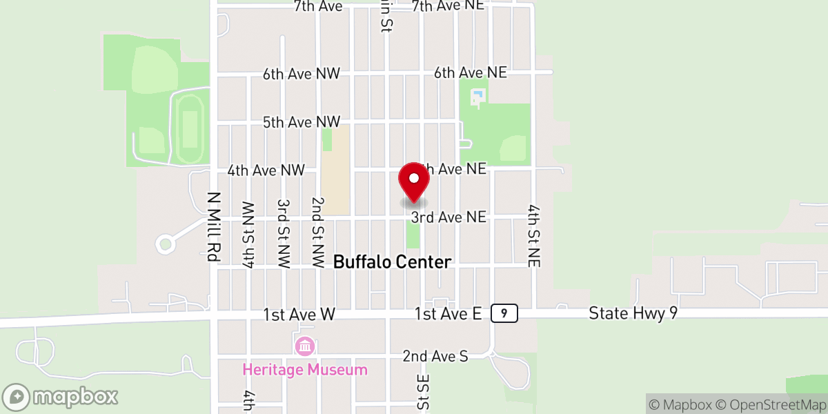 Map showing location of First Baptist Church
