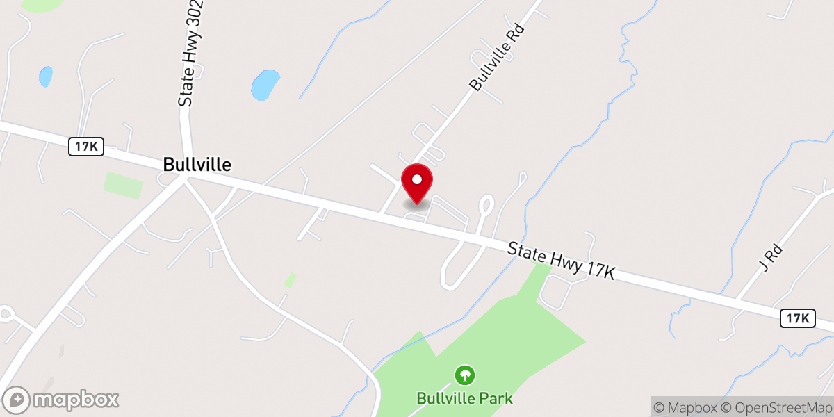 Map showing location of Saint Paul's Catholic Church, Bullville