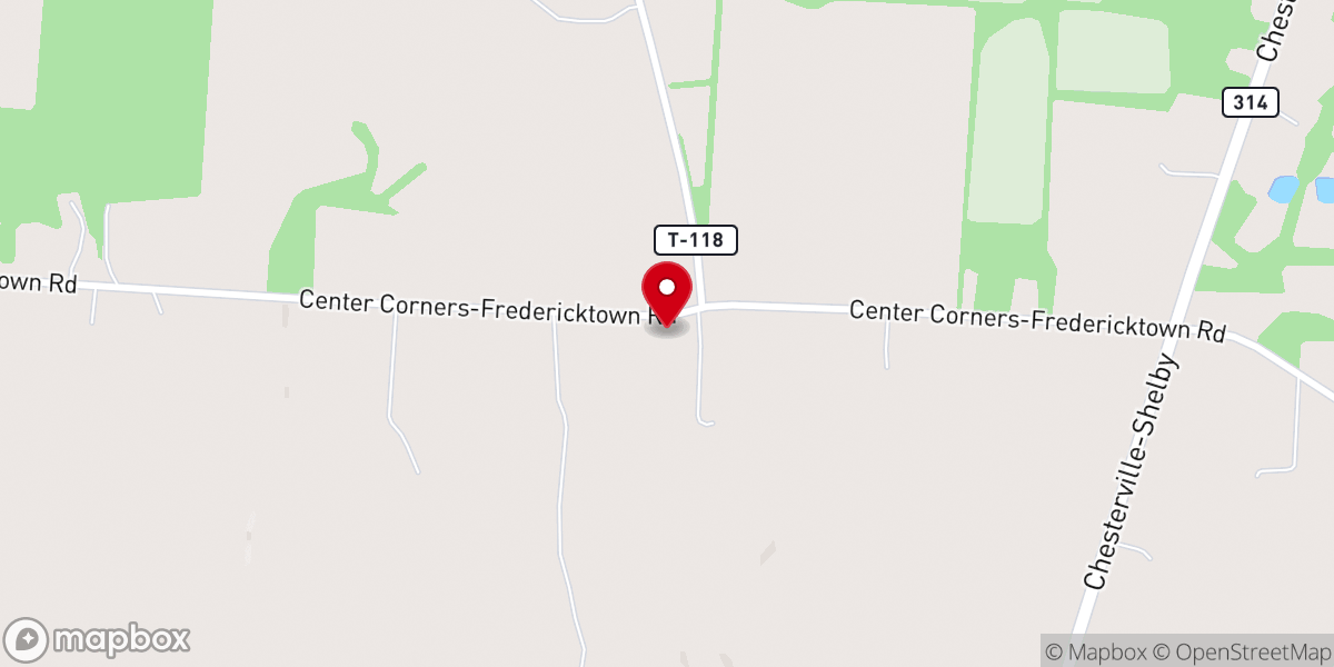 Map showing location of Mount Gilead Church
