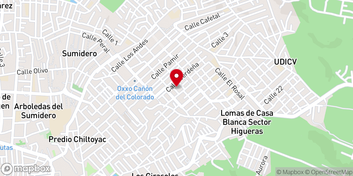 Map showing location of Capilla San Miguel Arcángel