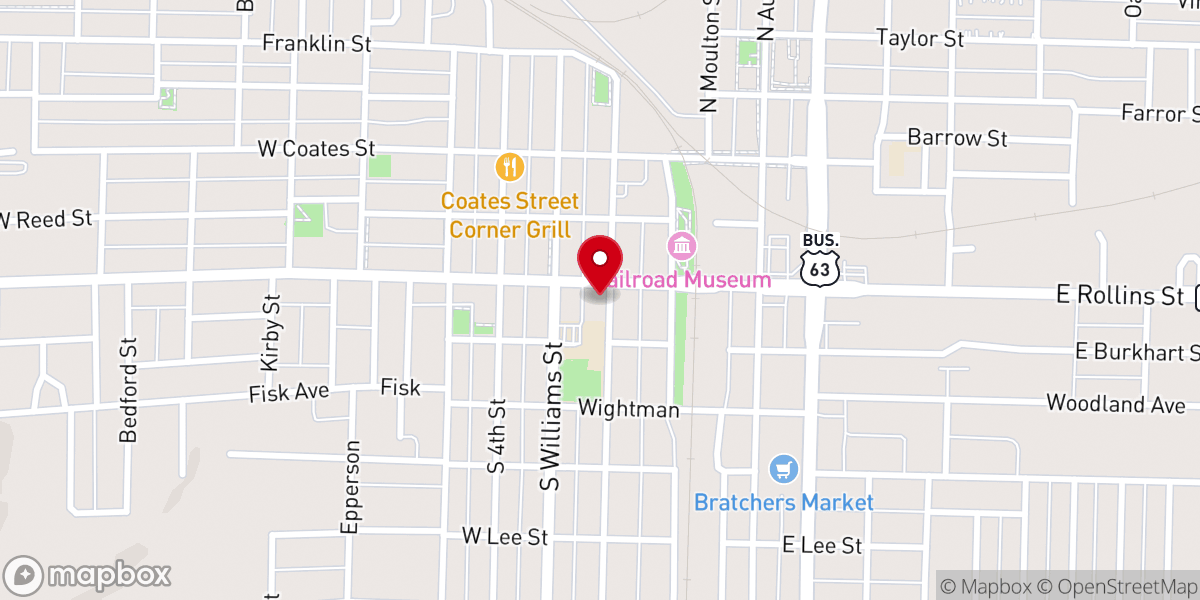 Map showing location of Crossroads Baptist Association