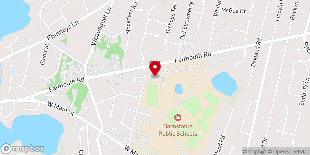 Map showing location of Harbor Church - Hyannis