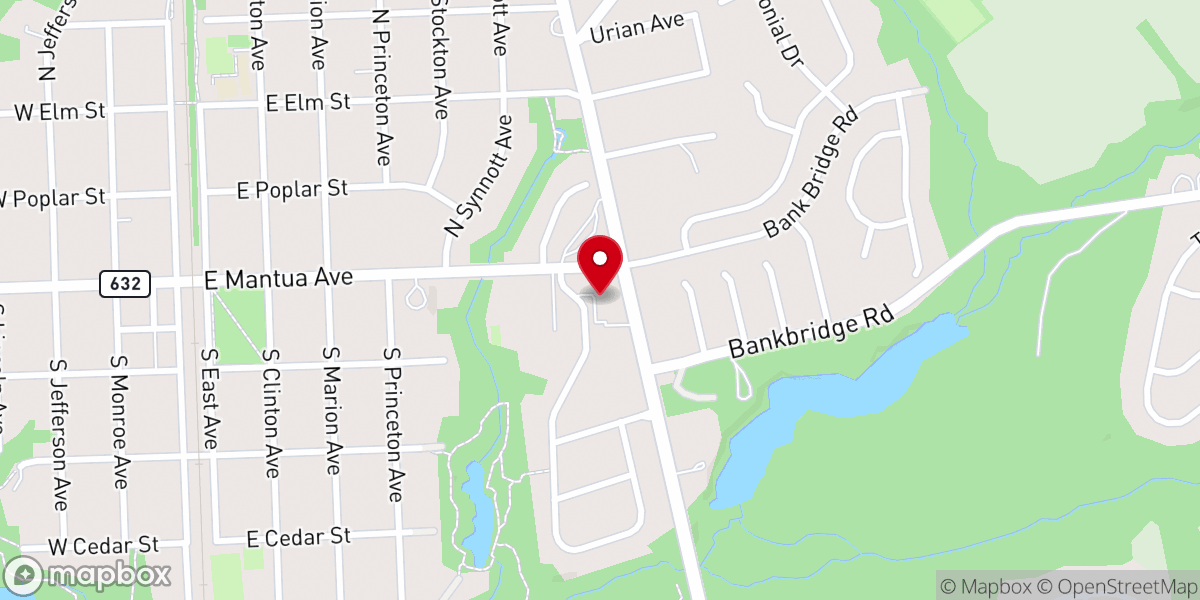 Map showing location of Wenonah Lutheran Church