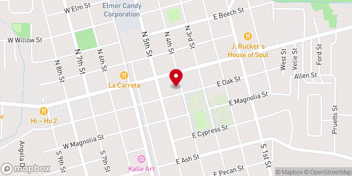 Map showing location of First Presbyterian Church of Ponchatoula