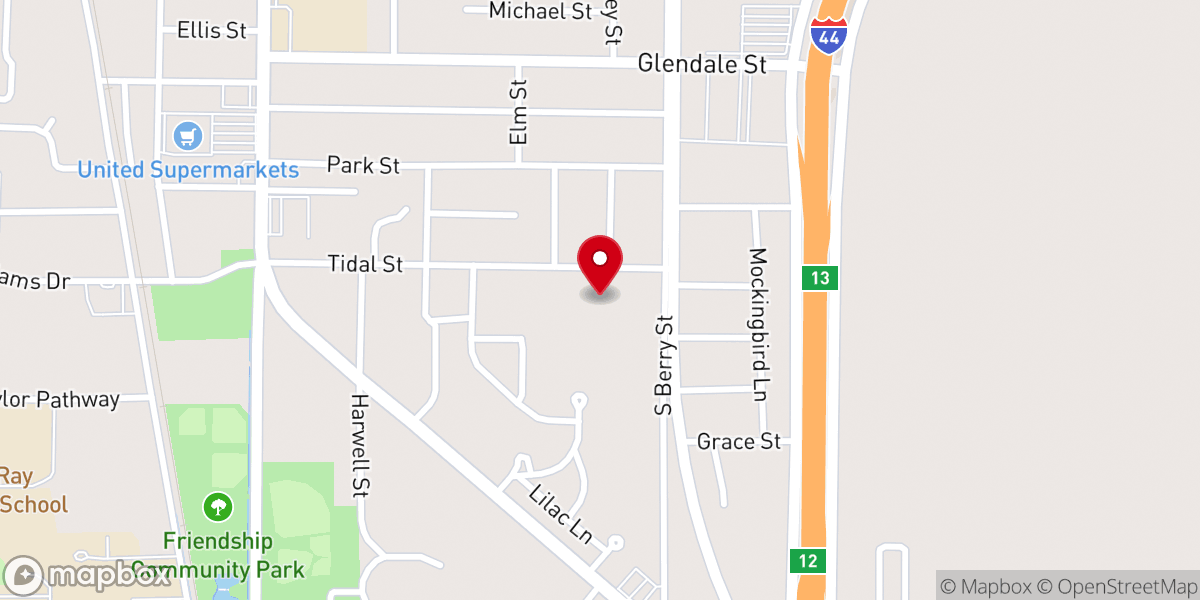Map showing location of Central Baptist Church