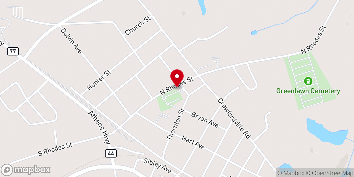 Map showing location of Union Point Methodist Church