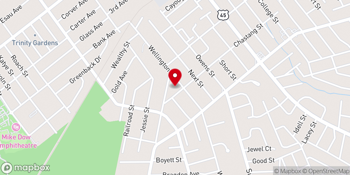 Map showing location of Wellington Street Missionary Baptist Church