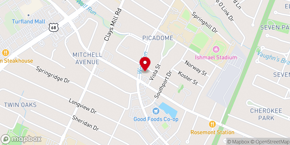 Map showing location of Lafayette Church of the Nazarene