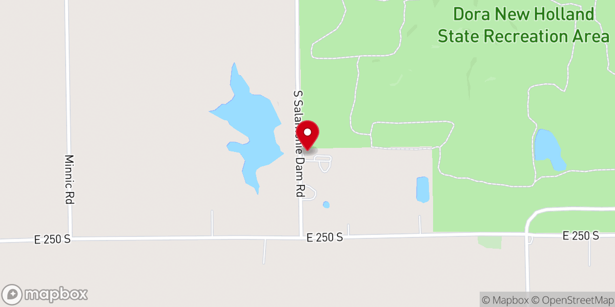 Map showing location of Dora Christian Church