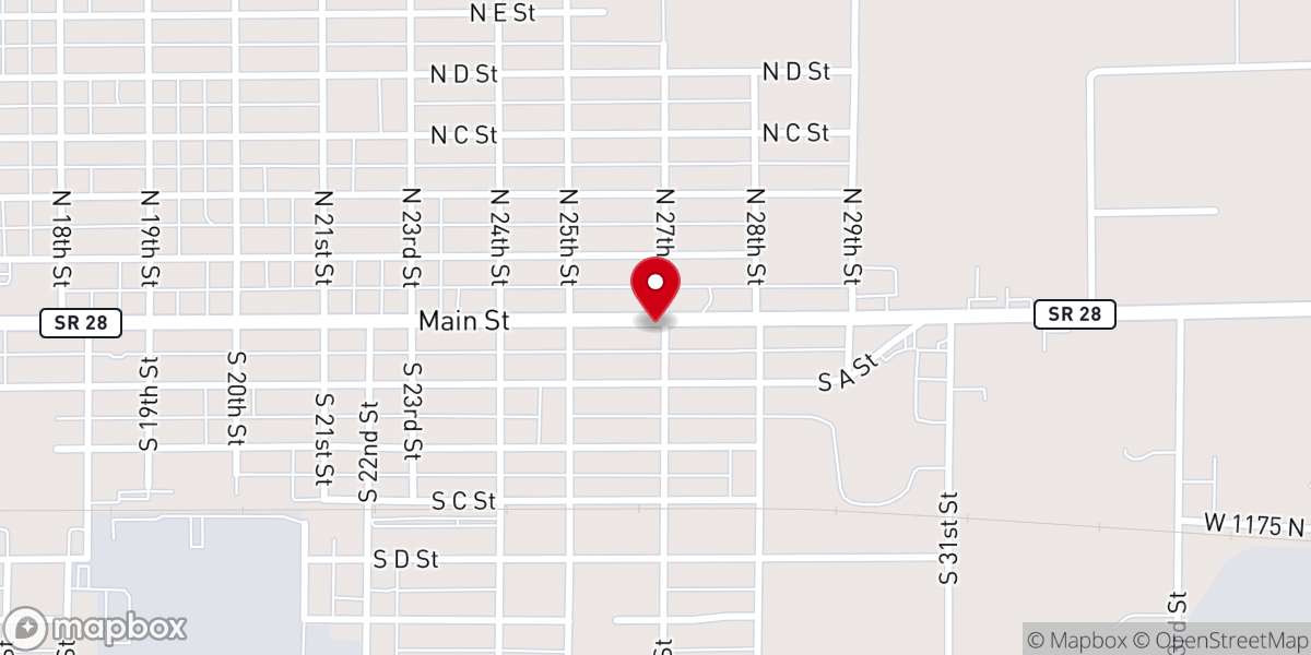 Map showing location of Main Street Wesleyan Church