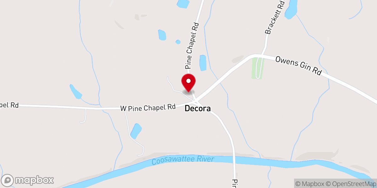 Map showing location of Pine Chapel