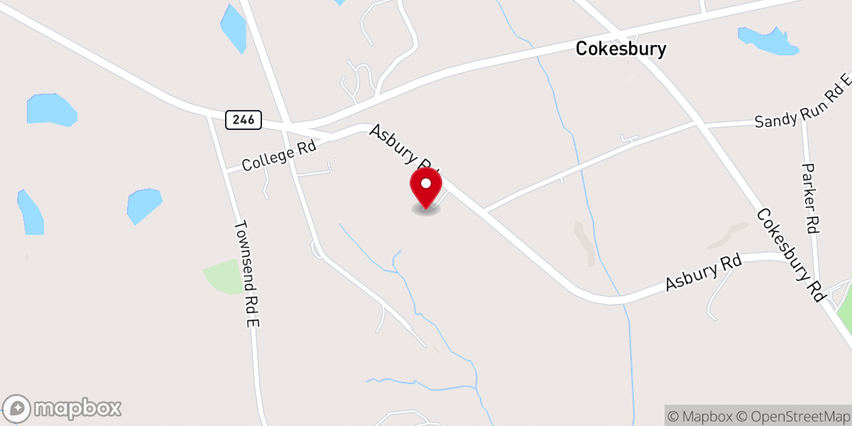 Map showing location of Cokesbury Chapel