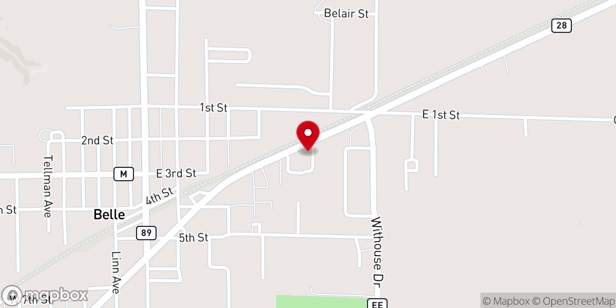Map showing location of United Methodist Church
