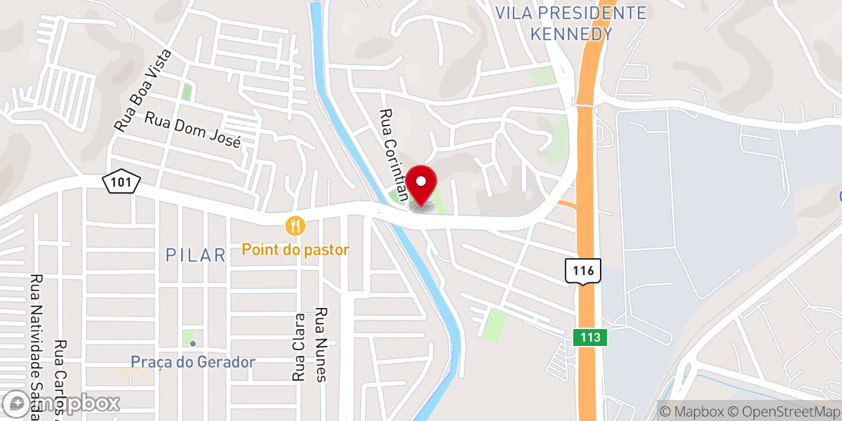 Map showing location of Paróquia Nossa Senhora do Pilar