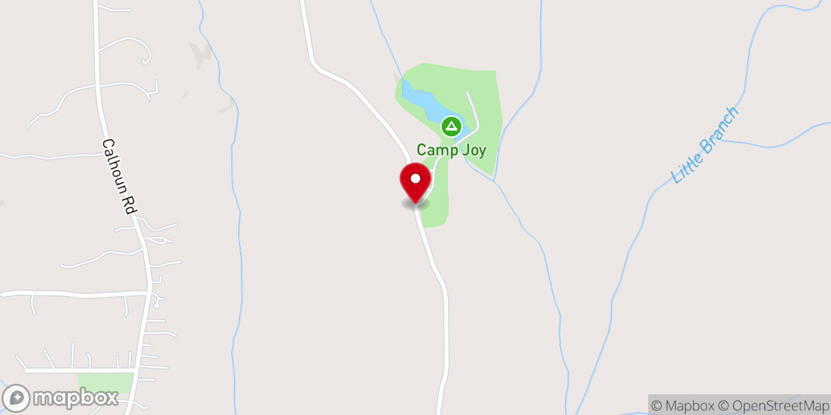 Map showing location of Camp Joy