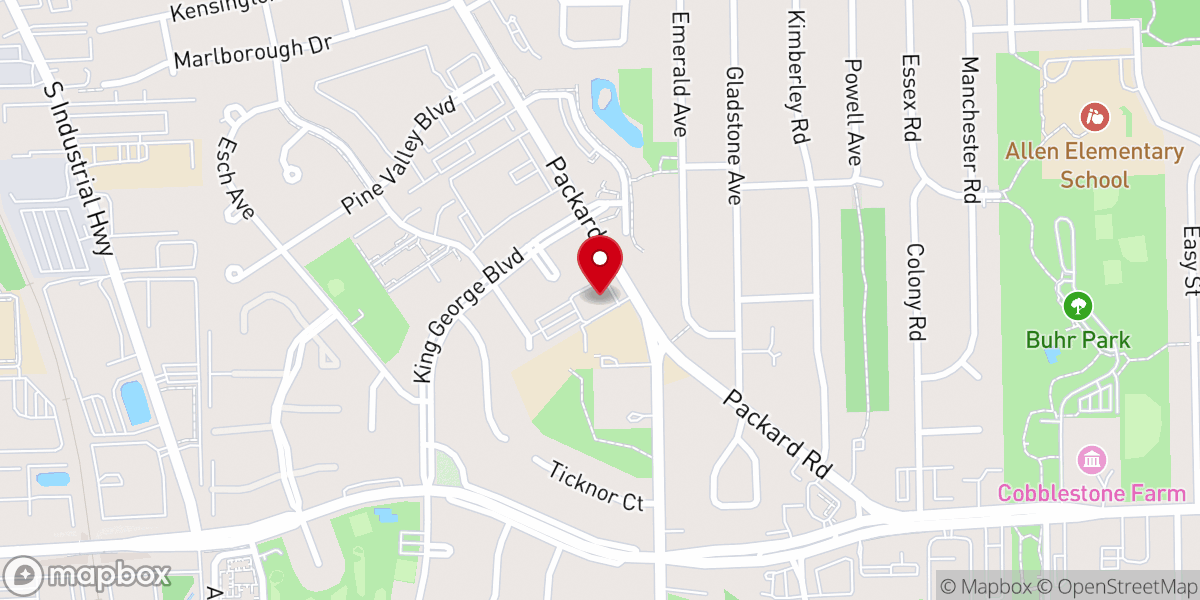 Map showing location of Crossroads Community Baptist Church