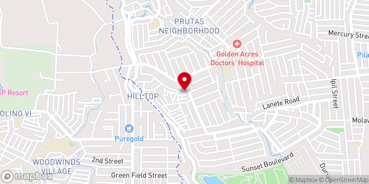 Map showing location of Las Piñas Missionary Baptist Church