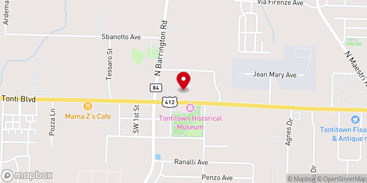 Map showing location of Ozark Catholic Academy