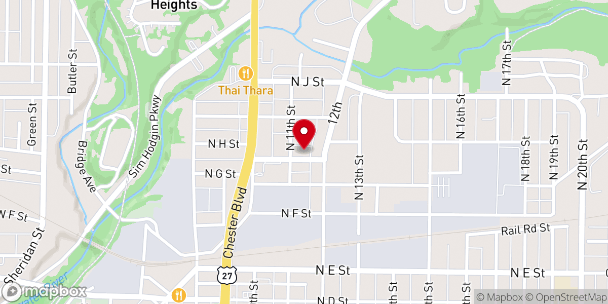 Map showing location of Mt. Olive Baptist Church