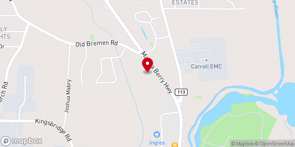 Map showing location of West Georgia Church of Christ