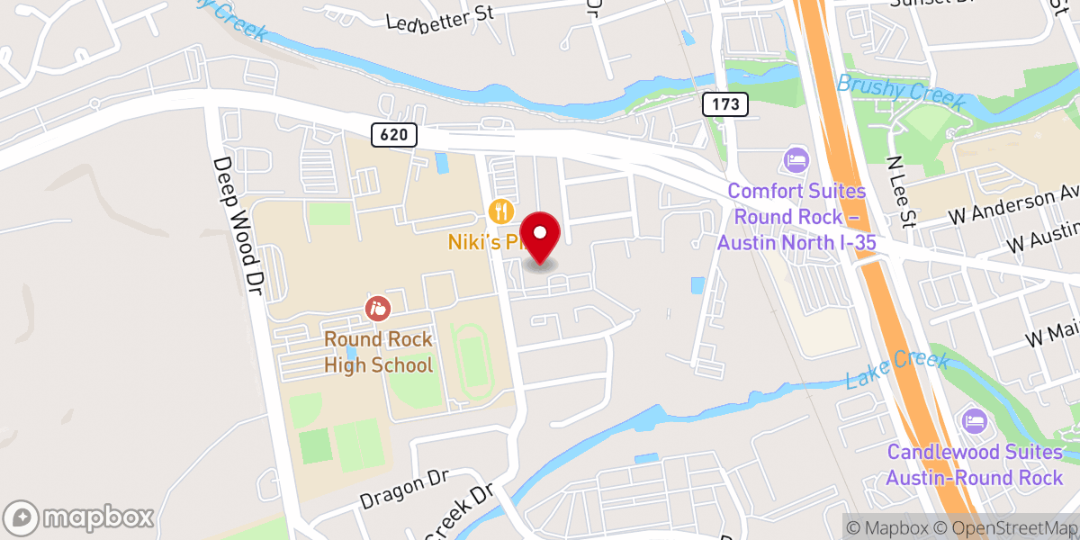 Map showing location of Central Baptist Church - Round Rock