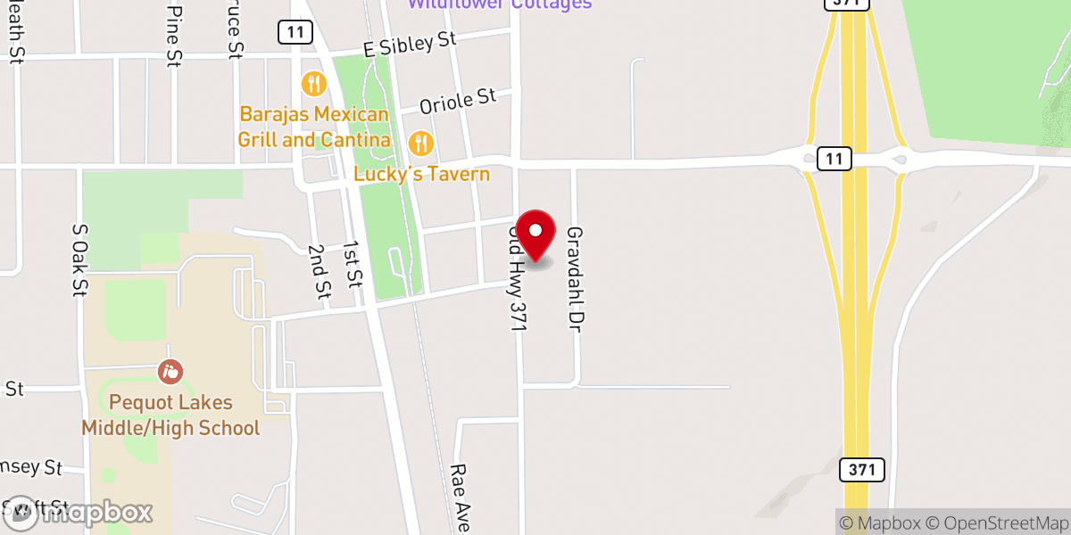 Map showing location of Our Lady of the Lakes