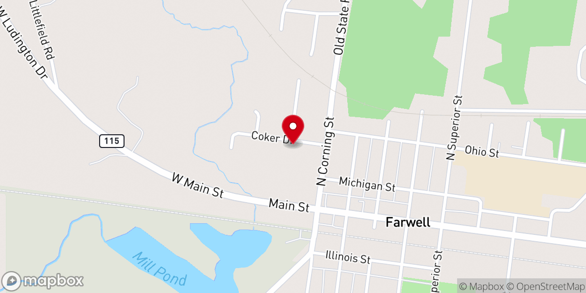 Map showing location of Agape Christian Fellowship