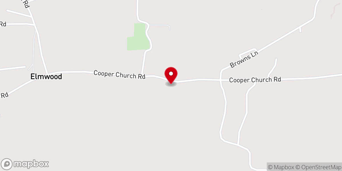 Map showing location of Cooper Baptist Church