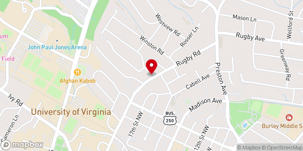 Map showing location of Unitarian Universalist Congregation of Charlottesville