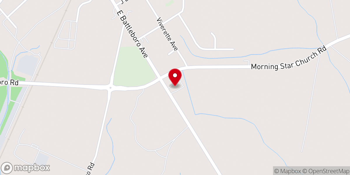 Map showing location of Battleboro Baptist Church