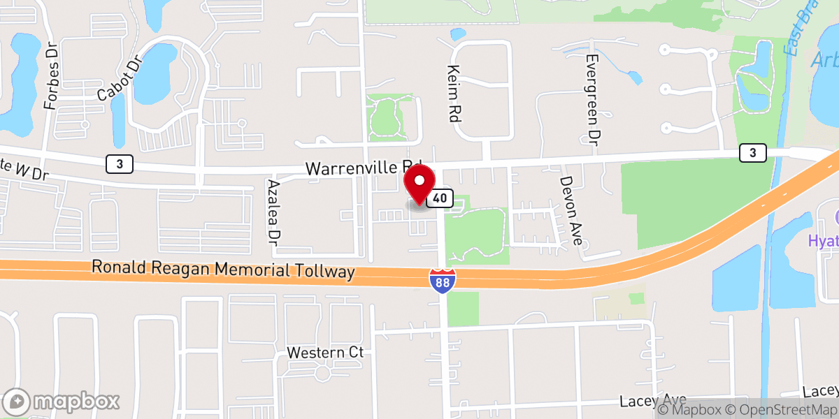 Map showing location of DuPage African Methodist Episcopal Church