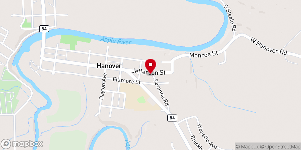 Map showing location of St. John the Evangelist Catholic Church