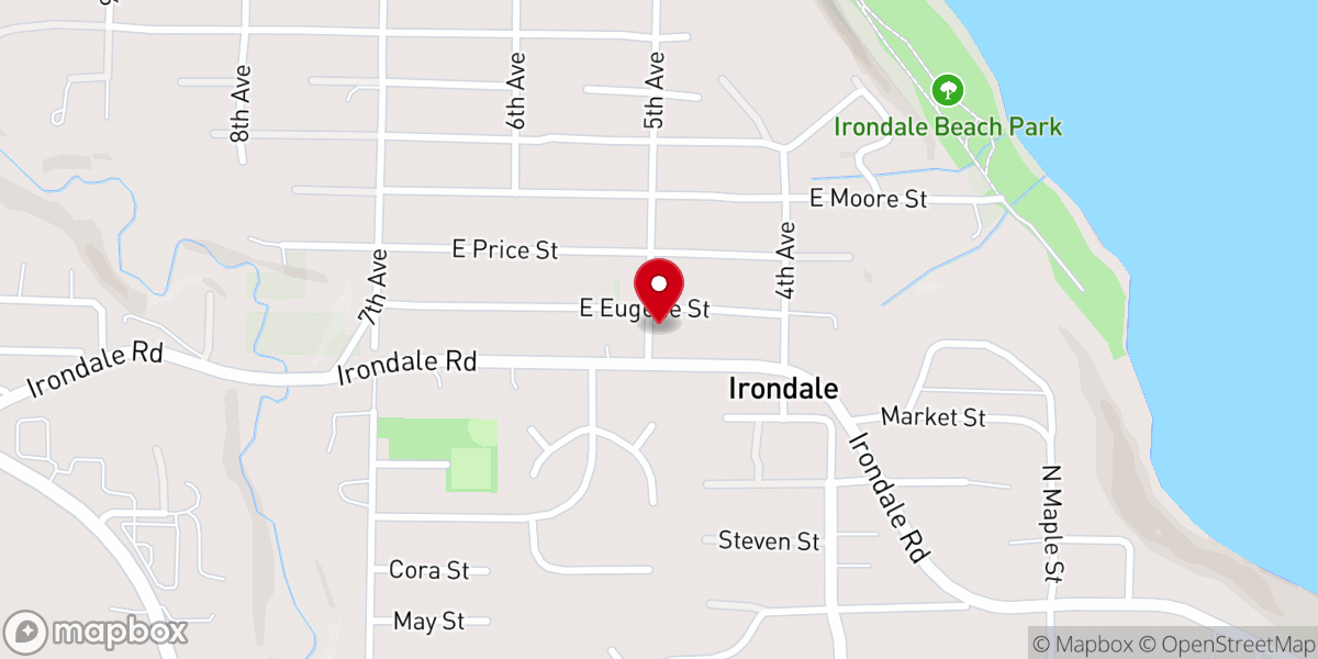 Map showing location of Irondale Church