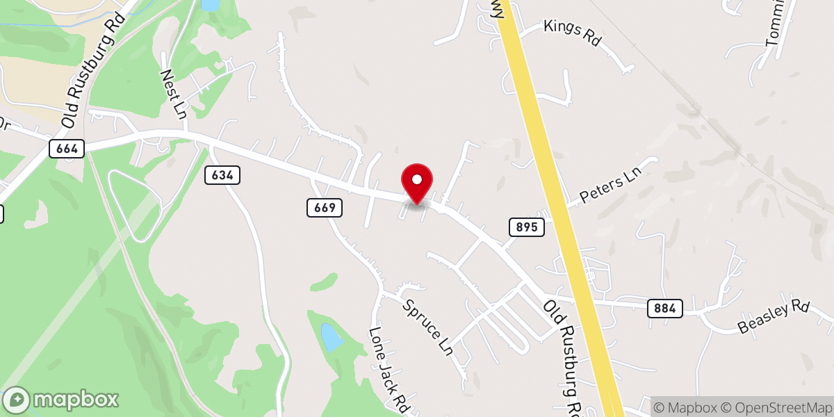 Map showing location of New Vine Baptist Church