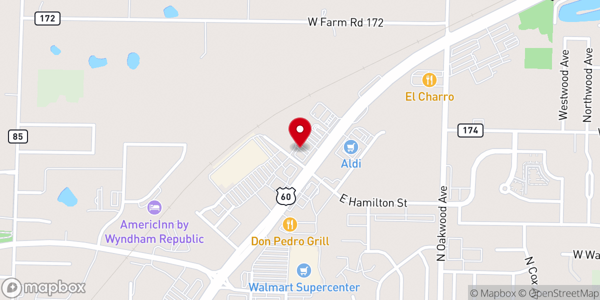 Map showing location of Andy's Frozen Custard