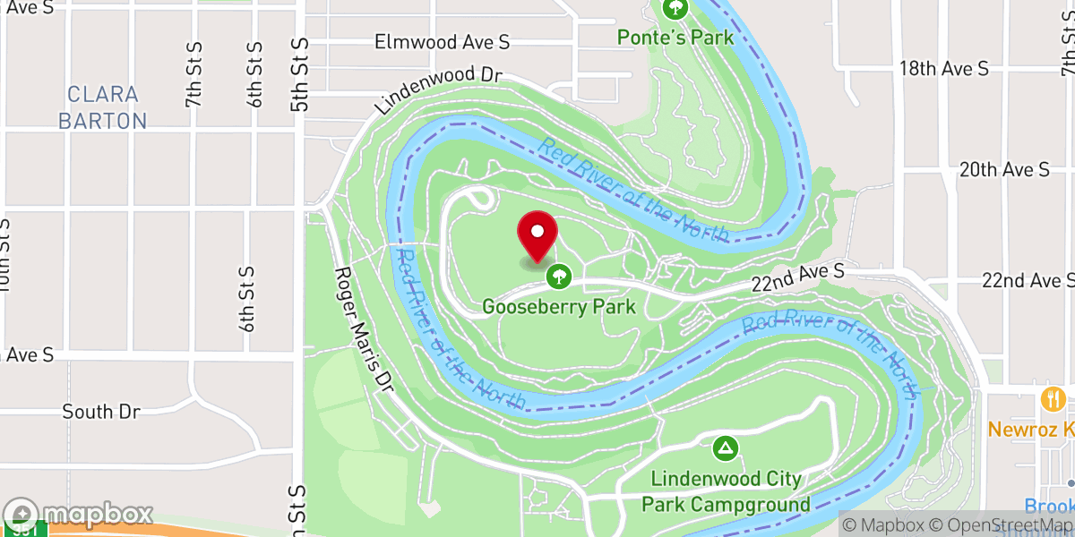 Map showing location of Gooseberry Mound Park