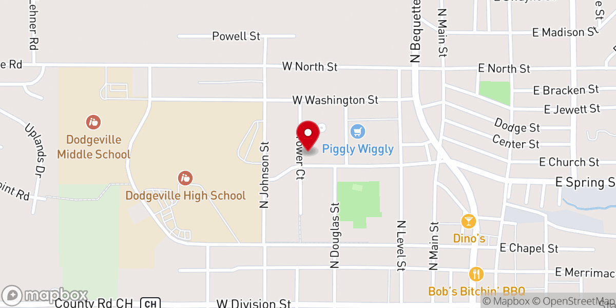 Map showing location of Faith Fellowship Church