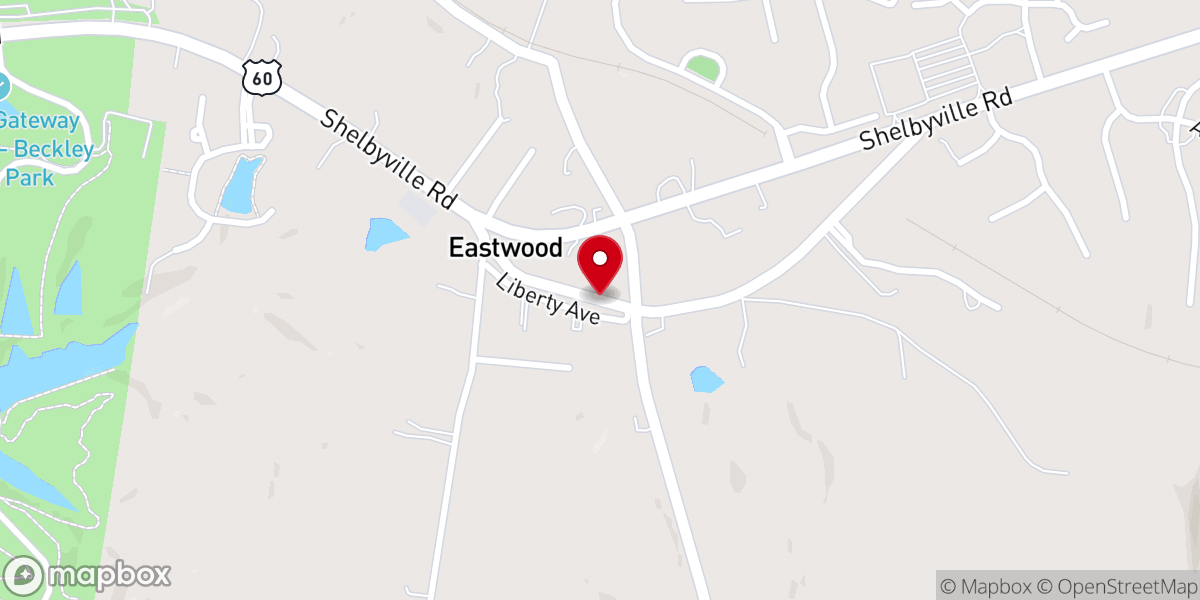 Map showing location of First Baptist Church of Eastwood