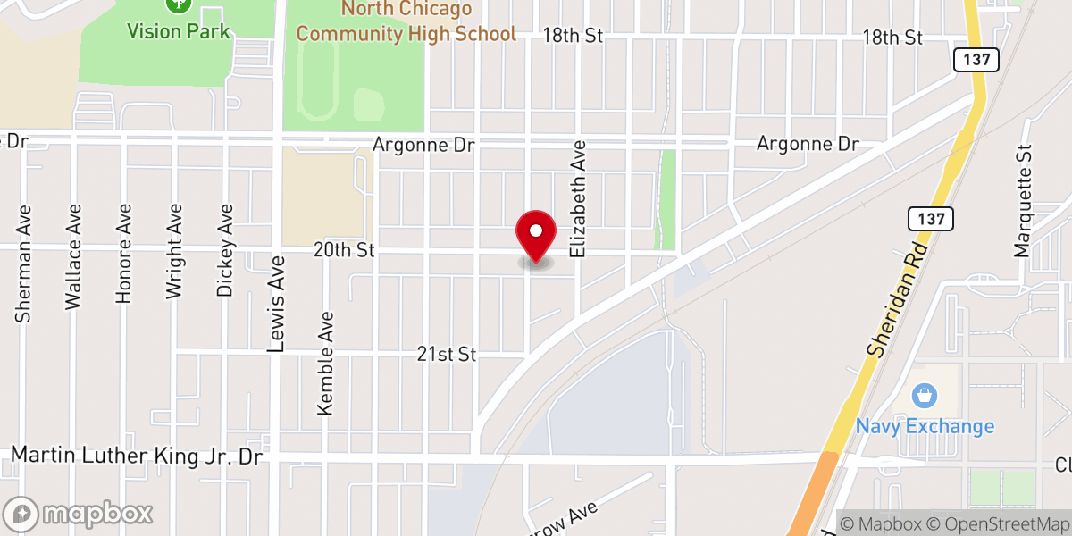 Map showing location of First church of our lord Jesus christ