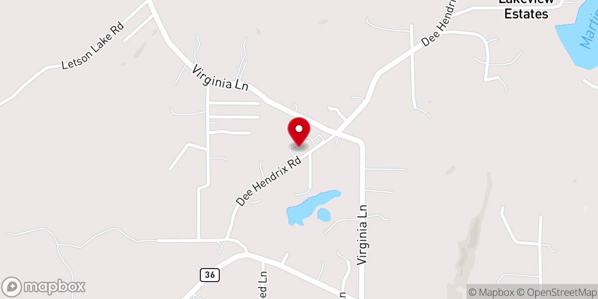 Map showing location of Crossroad Baptist Church