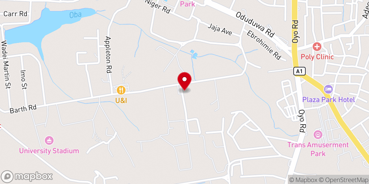 Map showing location of Baptist Services Centre University of Ibadan